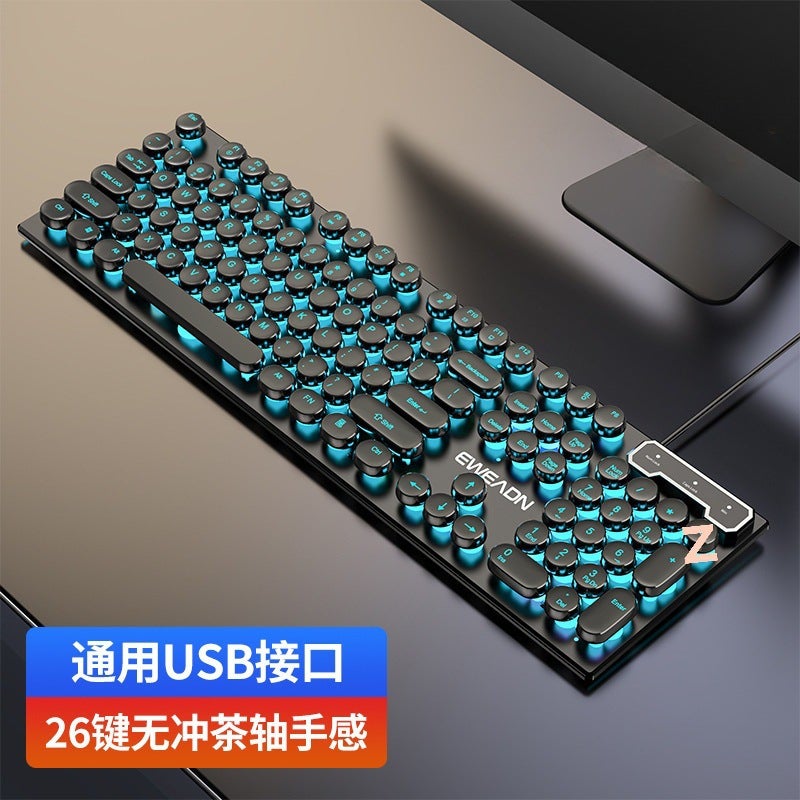 لوحة مفاتيح ميكانيكية سلكية RGB بلمسة بونك للألعاب ومكتب الكمبيوتر - Image 1